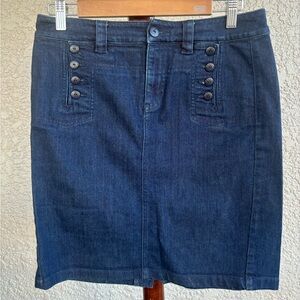 Ralph Lauren denim Button-Detail Midi Skirt